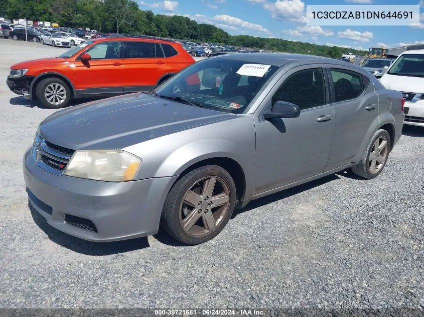 2013 Dodge Avenger Se VIN: 1C3CDZAB1DN644691 Lot: 39721681