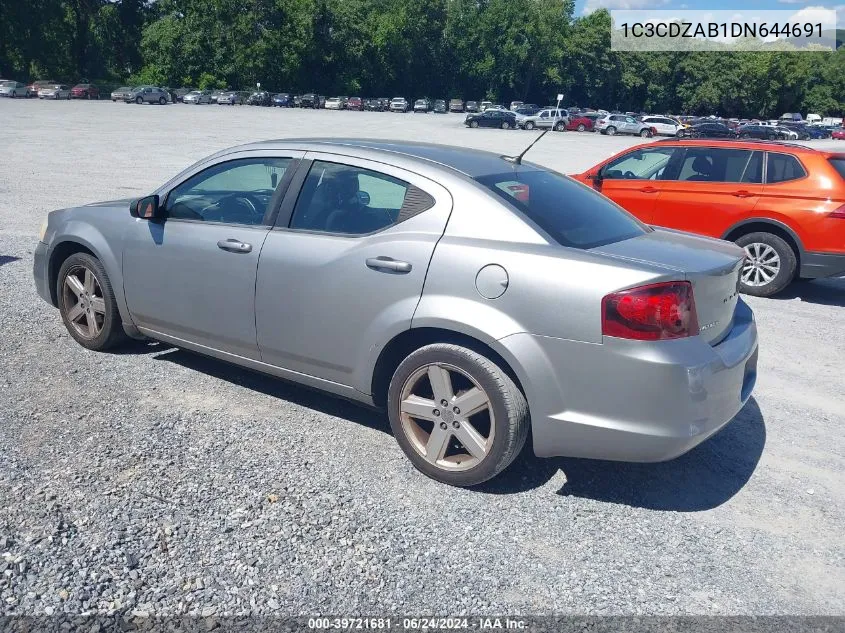 2013 Dodge Avenger Se VIN: 1C3CDZAB1DN644691 Lot: 39721681