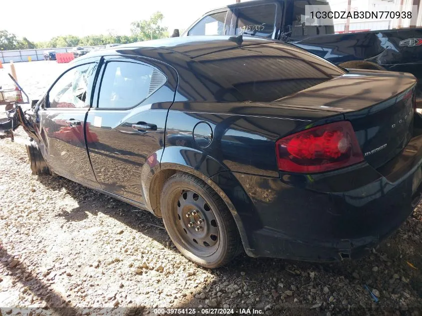 2013 Dodge Avenger Se VIN: 1C3CDZAB3DN770938 Lot: 39754125