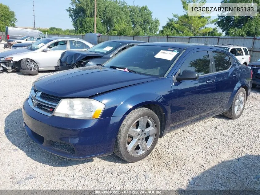 2013 Dodge Avenger Se VIN: 1C3CDZAB7DN685133 Lot: 39843595