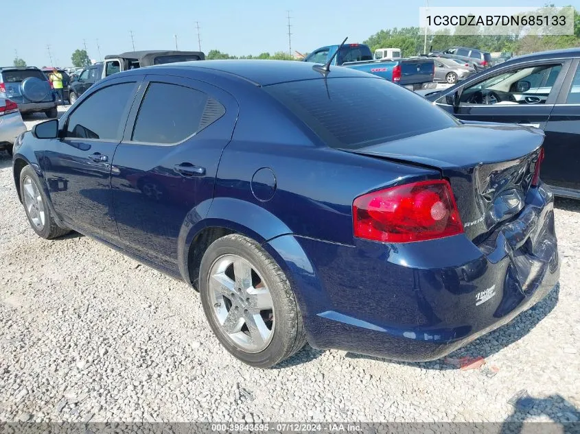 2013 Dodge Avenger Se VIN: 1C3CDZAB7DN685133 Lot: 39843595