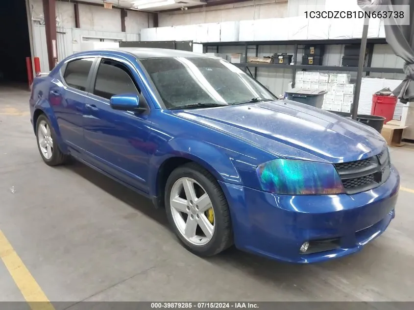 2013 Dodge Avenger Sxt VIN: 1C3CDZCB1DN663738 Lot: 39879285