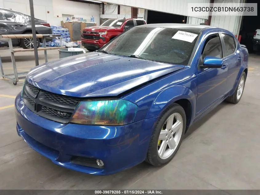 2013 Dodge Avenger Sxt VIN: 1C3CDZCB1DN663738 Lot: 39879285