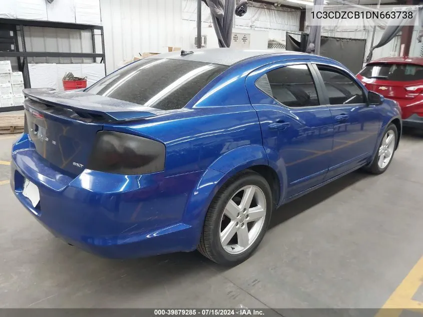 2013 Dodge Avenger Sxt VIN: 1C3CDZCB1DN663738 Lot: 39879285