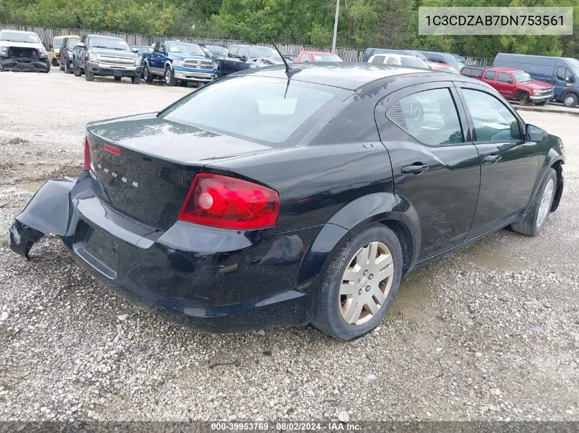 2013 Dodge Avenger Se VIN: 1C3CDZAB7DN753561 Lot: 39953769