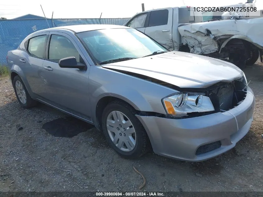 2013 Dodge Avenger Se VIN: 1C3CDZAB6DN725508 Lot: 39980694