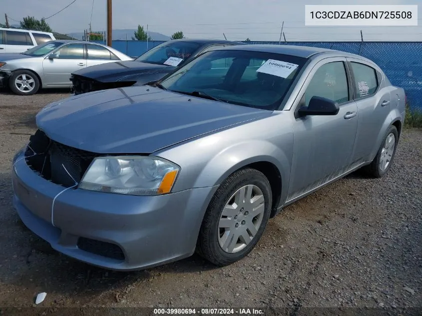 2013 Dodge Avenger Se VIN: 1C3CDZAB6DN725508 Lot: 39980694