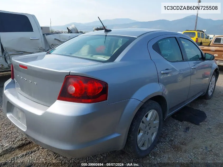 2013 Dodge Avenger Se VIN: 1C3CDZAB6DN725508 Lot: 39980694