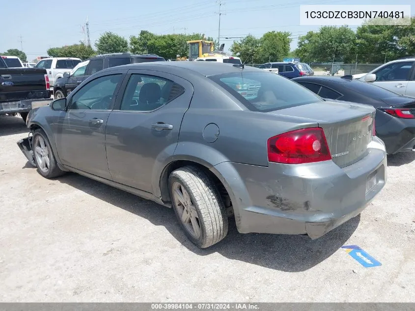 2013 Dodge Avenger Sxt VIN: 1C3CDZCB3DN740481 Lot: 39984104