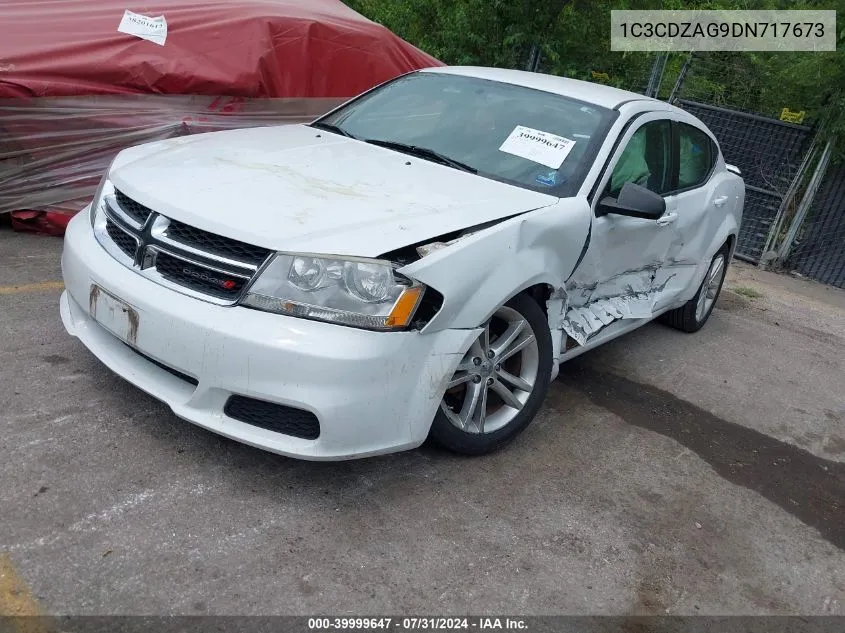 2013 Dodge Avenger Se V6 VIN: 1C3CDZAG9DN717673 Lot: 39999647