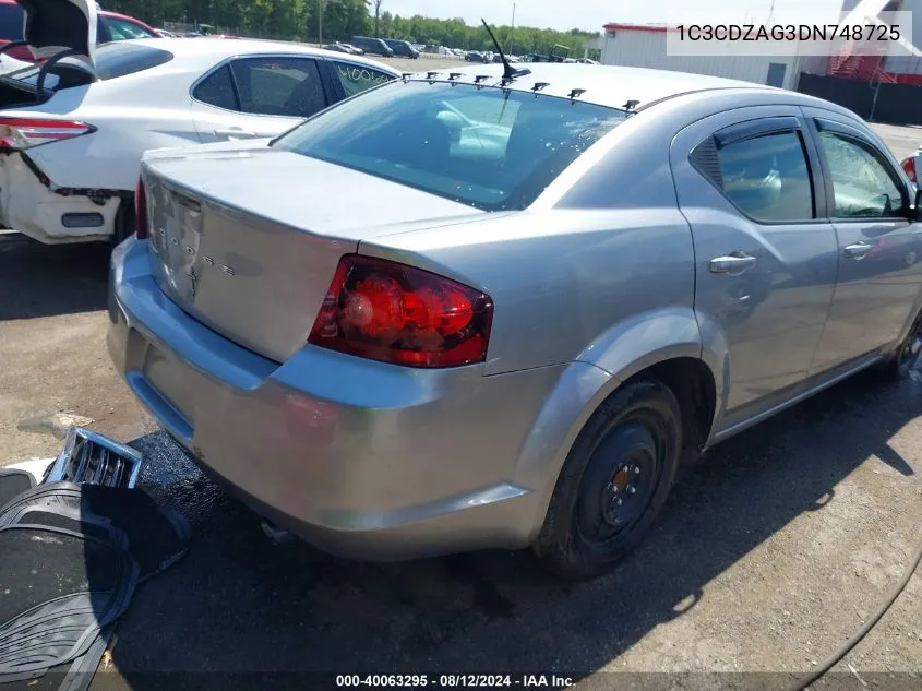 2013 Dodge Avenger Se V6 VIN: 1C3CDZAG3DN748725 Lot: 40063295