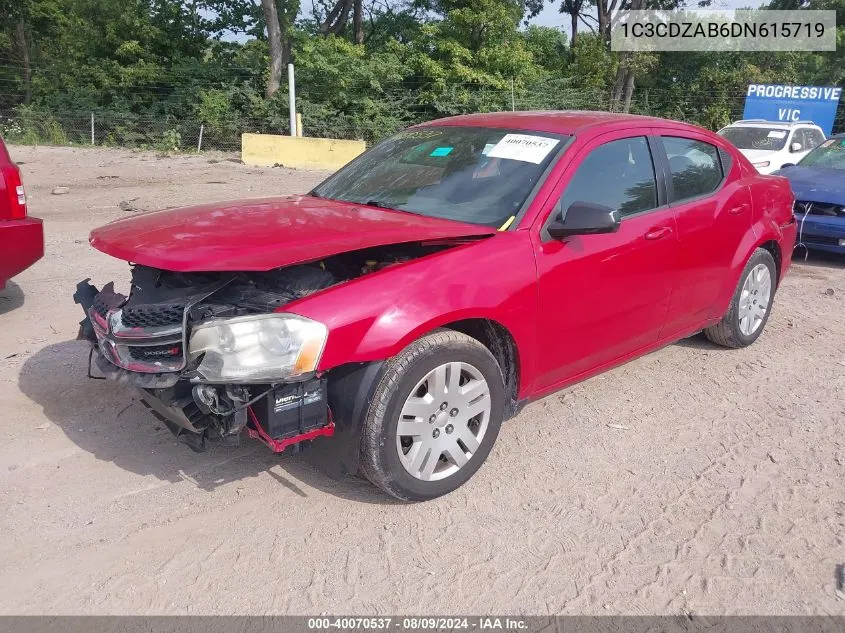 2013 Dodge Avenger Se VIN: 1C3CDZAB6DN615719 Lot: 40070537