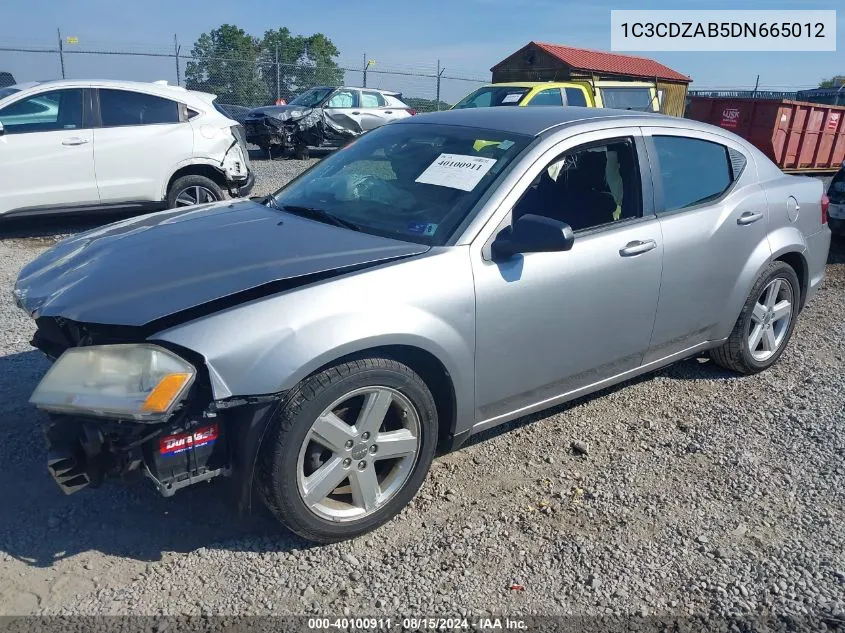 2013 Dodge Avenger Se VIN: 1C3CDZAB5DN665012 Lot: 40100911