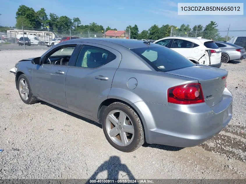 2013 Dodge Avenger Se VIN: 1C3CDZAB5DN665012 Lot: 40100911