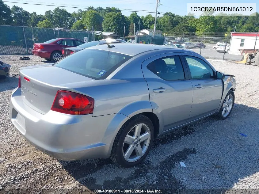 2013 Dodge Avenger Se VIN: 1C3CDZAB5DN665012 Lot: 40100911