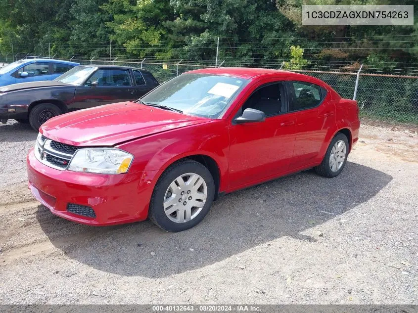 2013 Dodge Avenger Se V6 VIN: 1C3CDZAGXDN754263 Lot: 40132643