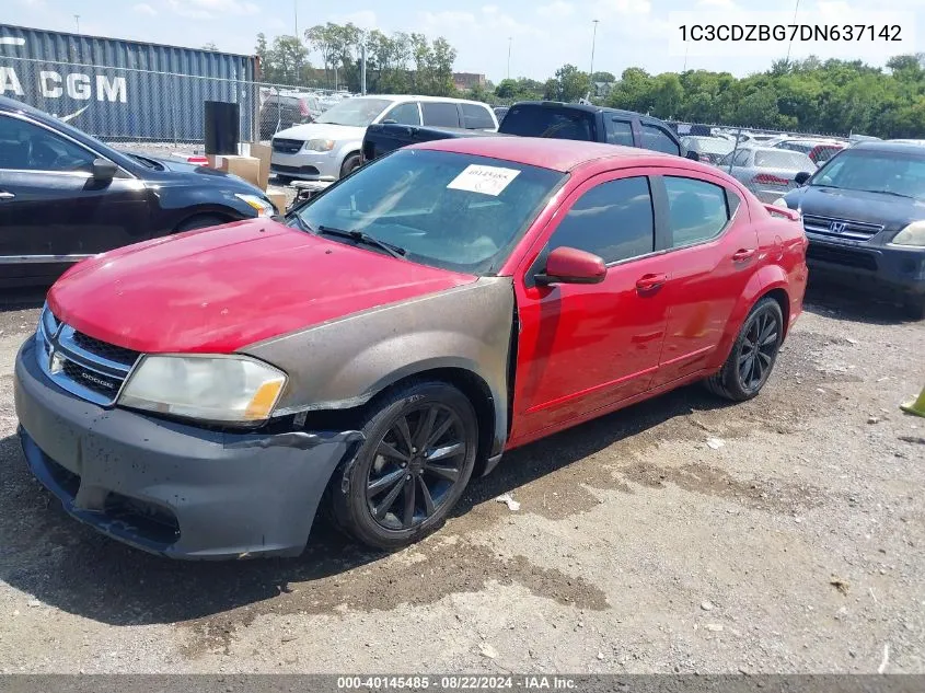 2013 Dodge Avenger R/T VIN: 1C3CDZBG7DN637142 Lot: 40145485