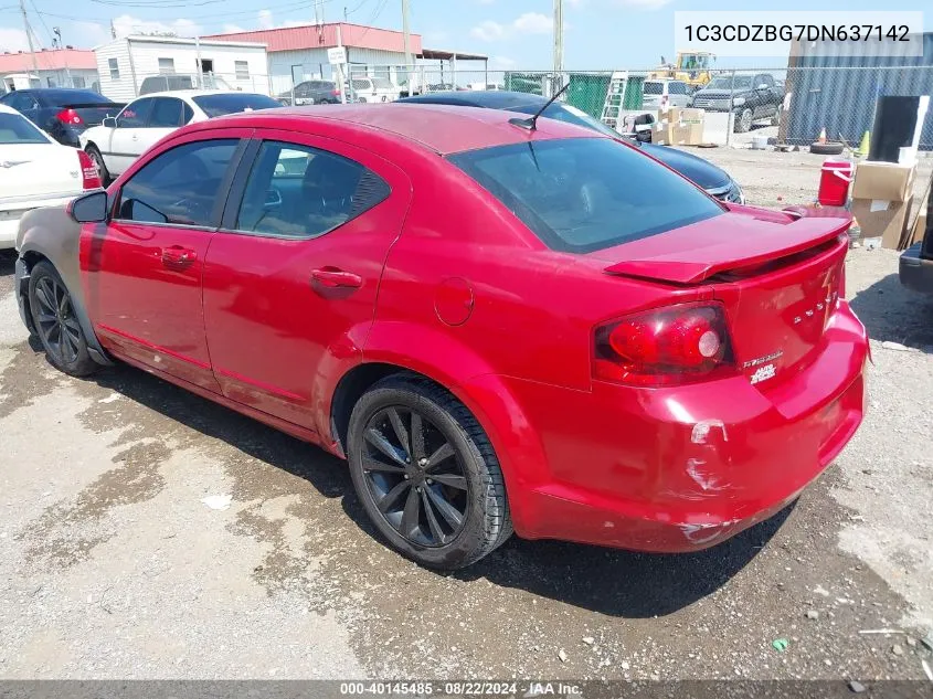 2013 Dodge Avenger R/T VIN: 1C3CDZBG7DN637142 Lot: 40145485