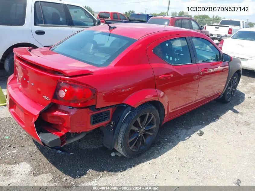 2013 Dodge Avenger R/T VIN: 1C3CDZBG7DN637142 Lot: 40145485