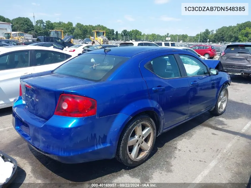 2013 Dodge Avenger Se VIN: 1C3CDZAB7DN548385 Lot: 40169957