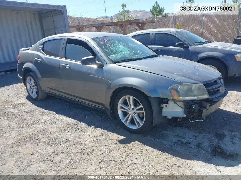 2013 Dodge Avenger Se V6 VIN: 1C3CDZAGXDN750021 Lot: 40176482