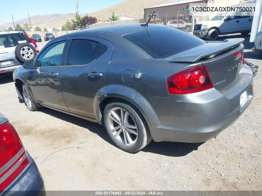 2013 Dodge Avenger Se V6 VIN: 1C3CDZAGXDN750021 Lot: 40176482