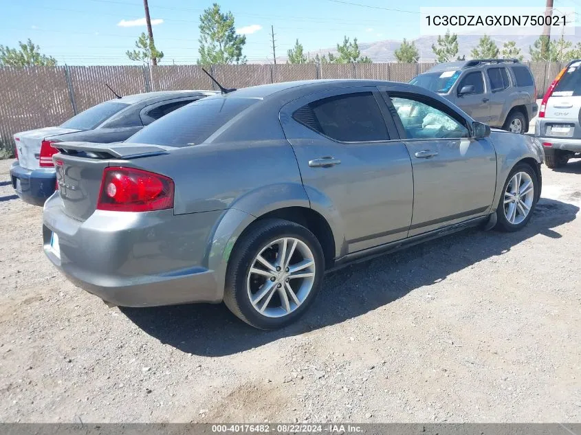 2013 Dodge Avenger Se V6 VIN: 1C3CDZAGXDN750021 Lot: 40176482