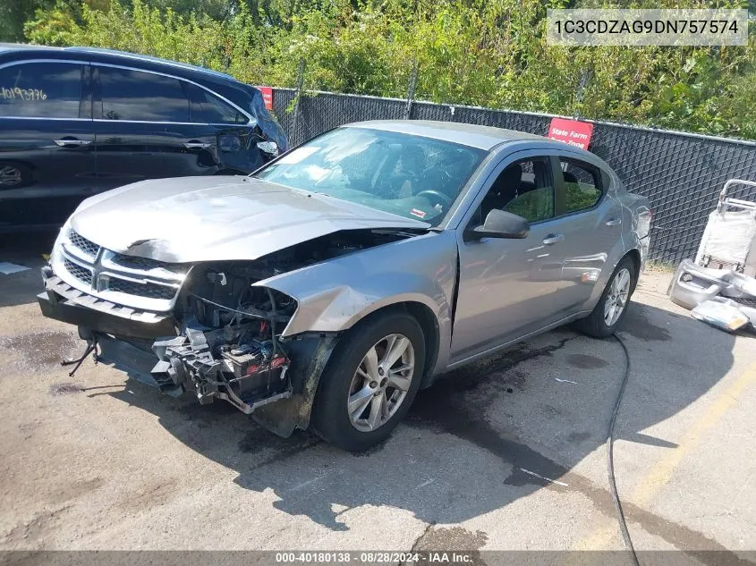 2013 Dodge Avenger Se V6 VIN: 1C3CDZAG9DN757574 Lot: 40180138