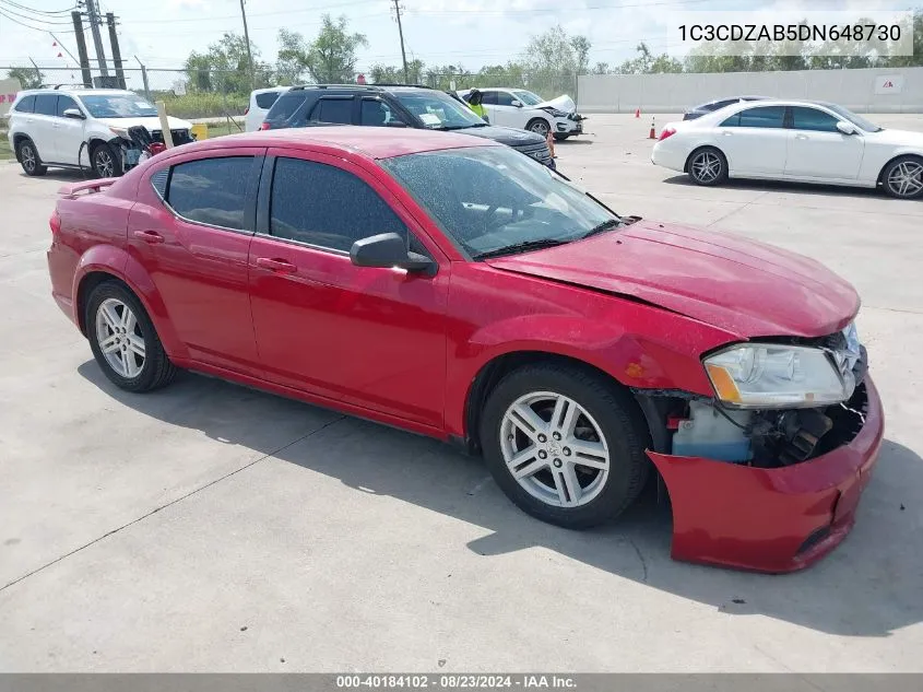 2013 Dodge Avenger Se VIN: 1C3CDZAB5DN648730 Lot: 40184102