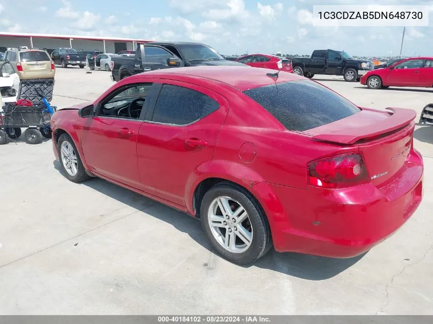 2013 Dodge Avenger Se VIN: 1C3CDZAB5DN648730 Lot: 40184102