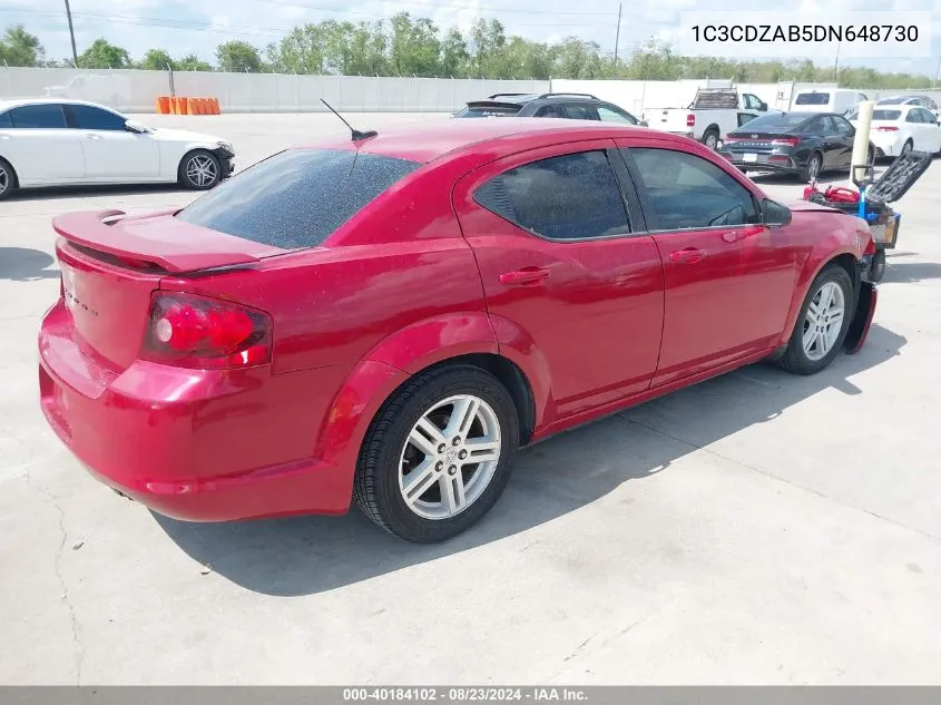 2013 Dodge Avenger Se VIN: 1C3CDZAB5DN648730 Lot: 40184102