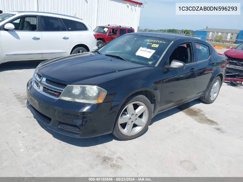 2013 Dodge Avenger Se VIN: 1C3CDZAB0DN596293 Lot: 40185586