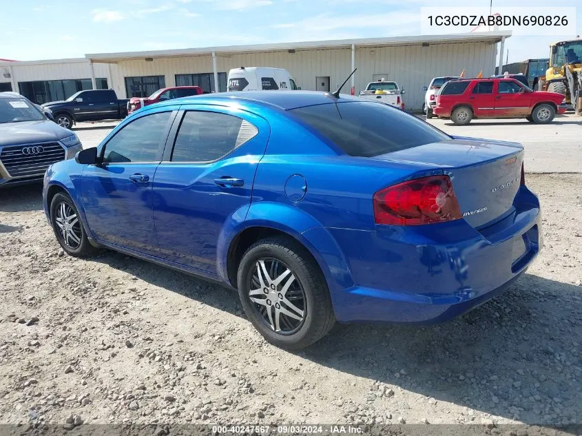 2013 Dodge Avenger Se VIN: 1C3CDZAB8DN690826 Lot: 40247567