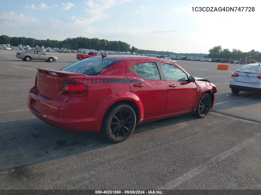 1C3CDZAG4DN747728 2013 Dodge Avenger Se