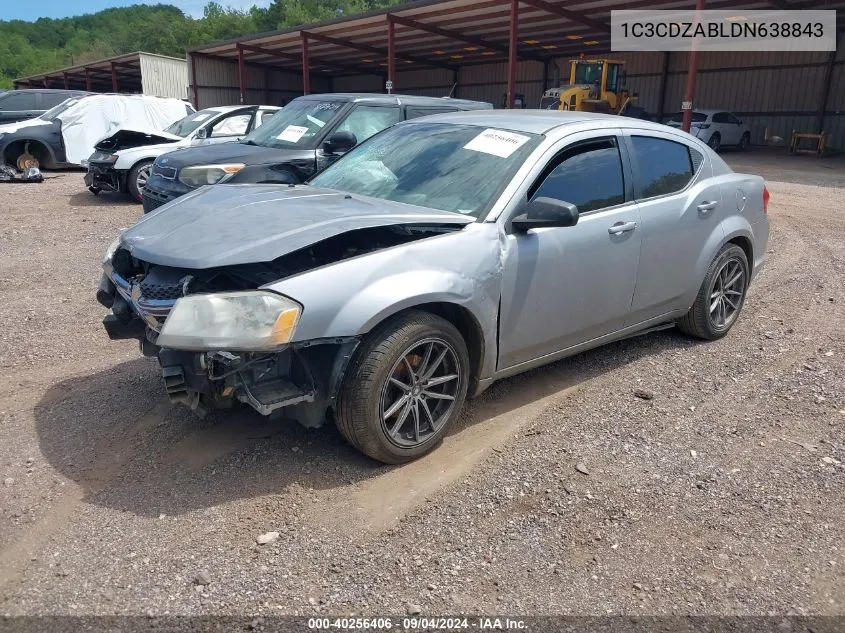 2013 Dodge Avenger Se VIN: 1C3CDZABLDN638843 Lot: 40256406