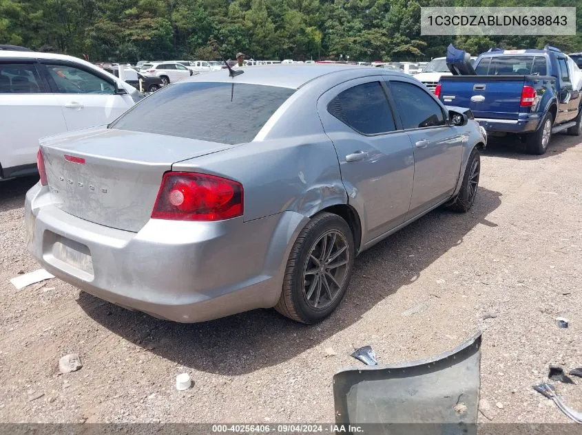 2013 Dodge Avenger Se VIN: 1C3CDZABLDN638843 Lot: 40256406