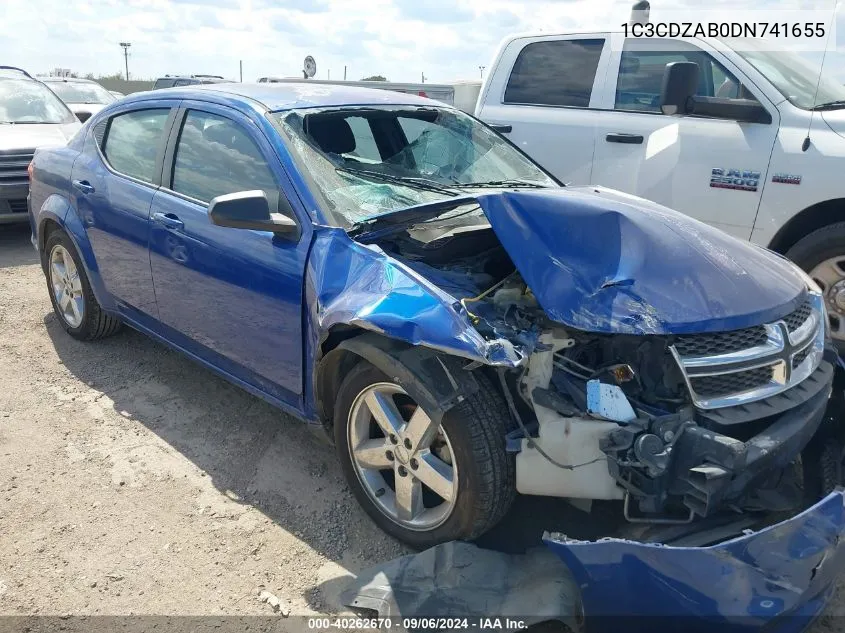 2013 Dodge Avenger Se VIN: 1C3CDZAB0DN741655 Lot: 40262670