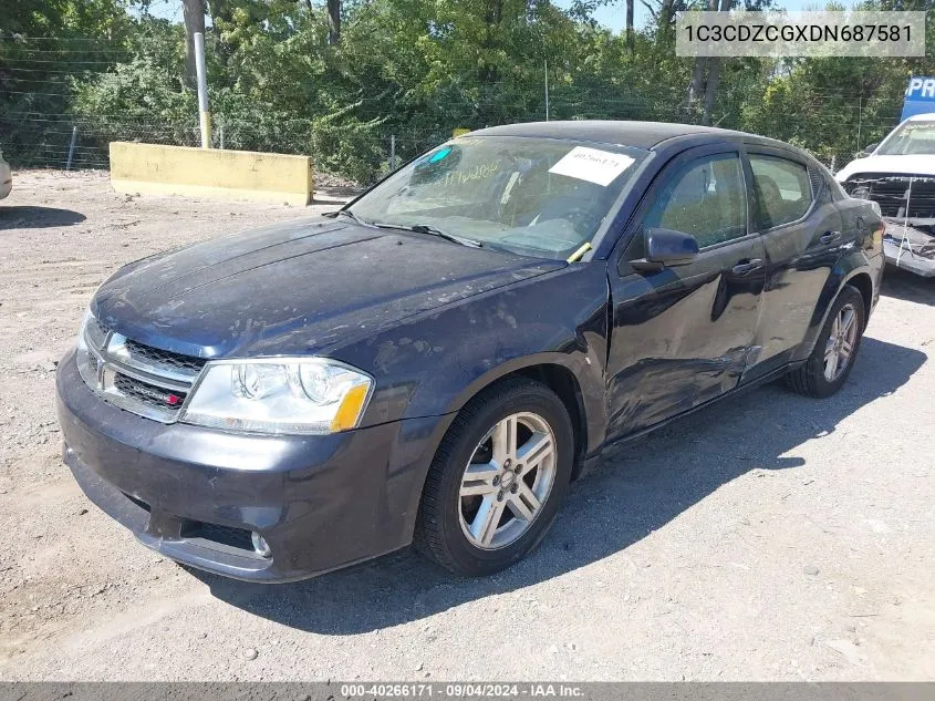 2013 Dodge Avenger Sxt VIN: 1C3CDZCGXDN687581 Lot: 40266171