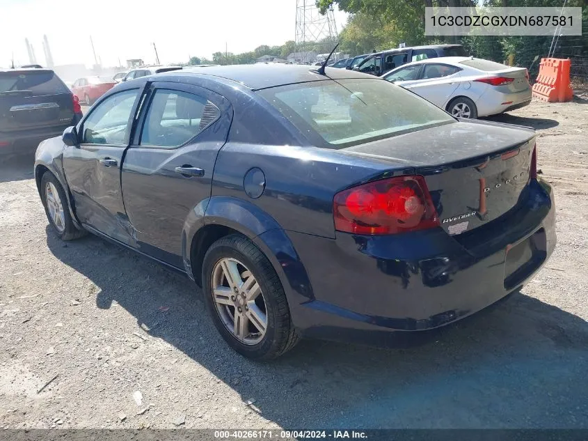 2013 Dodge Avenger Sxt VIN: 1C3CDZCGXDN687581 Lot: 40266171