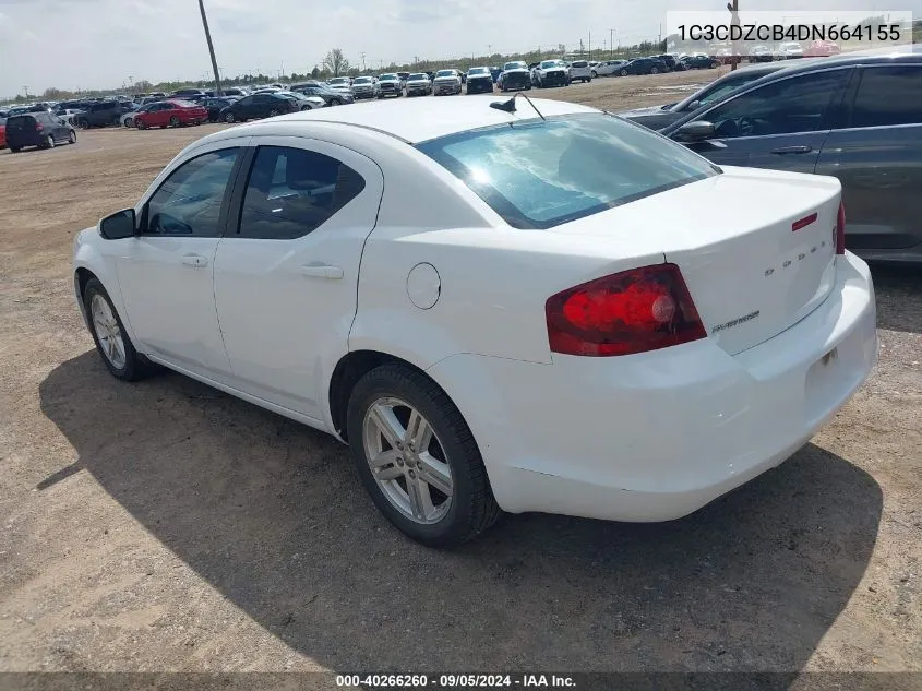 2013 Dodge Avenger Sxt VIN: 1C3CDZCB4DN664155 Lot: 40266260