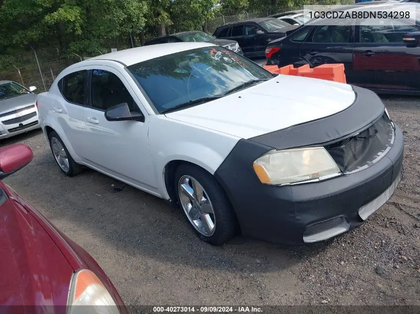 2013 Dodge Avenger Se VIN: 1C3CDZAB8DN534298 Lot: 40273014