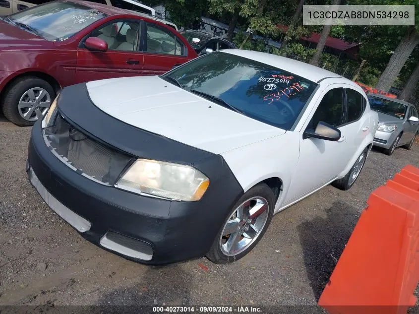 2013 Dodge Avenger Se VIN: 1C3CDZAB8DN534298 Lot: 40273014