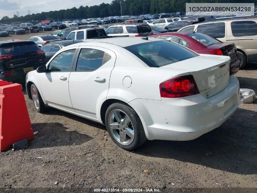 2013 Dodge Avenger Se VIN: 1C3CDZAB8DN534298 Lot: 40273014