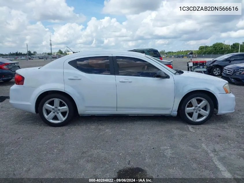 2013 Dodge Avenger Se VIN: 1C3CDZAB2DN566616 Lot: 40284822