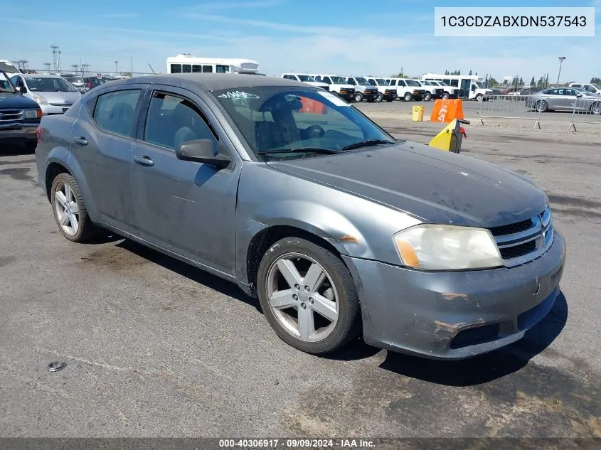 2013 Dodge Avenger Se VIN: 1C3CDZABXDN537543 Lot: 40306917