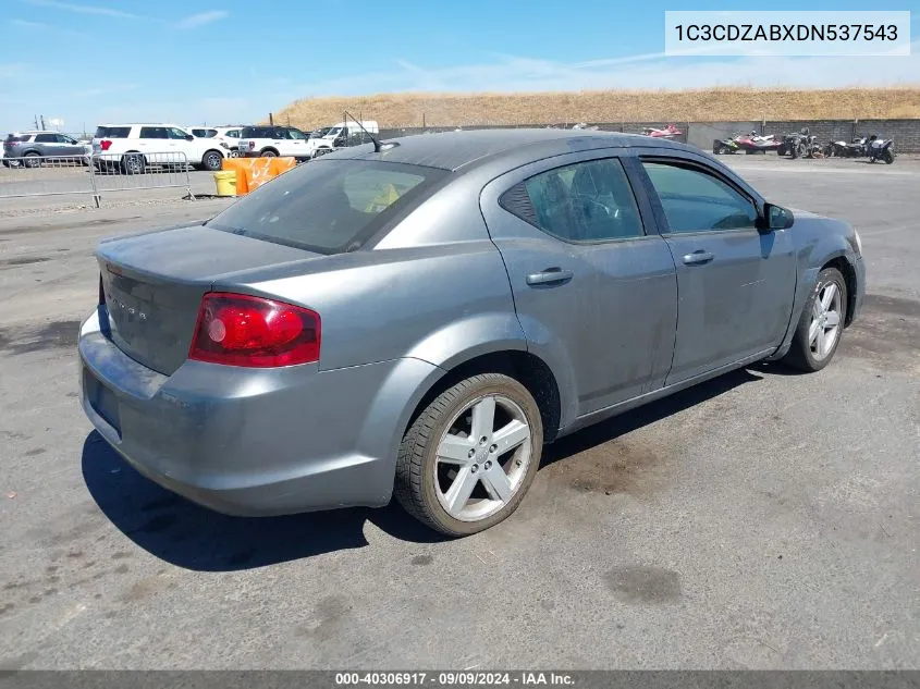 2013 Dodge Avenger Se VIN: 1C3CDZABXDN537543 Lot: 40306917