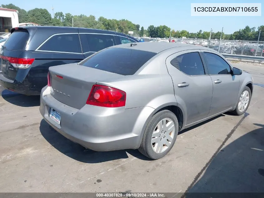 2013 Dodge Avenger Se VIN: 1C3CDZABXDN710655 Lot: 40307828