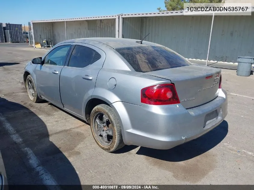 2013 Dodge Avenger Se VIN: 1C3CDZAB0DN535767 Lot: 40310677