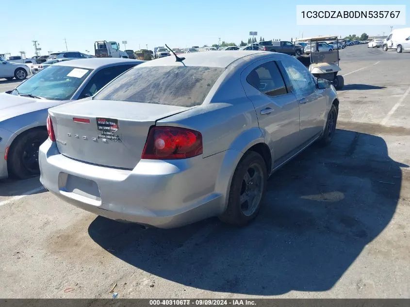 2013 Dodge Avenger Se VIN: 1C3CDZAB0DN535767 Lot: 40310677