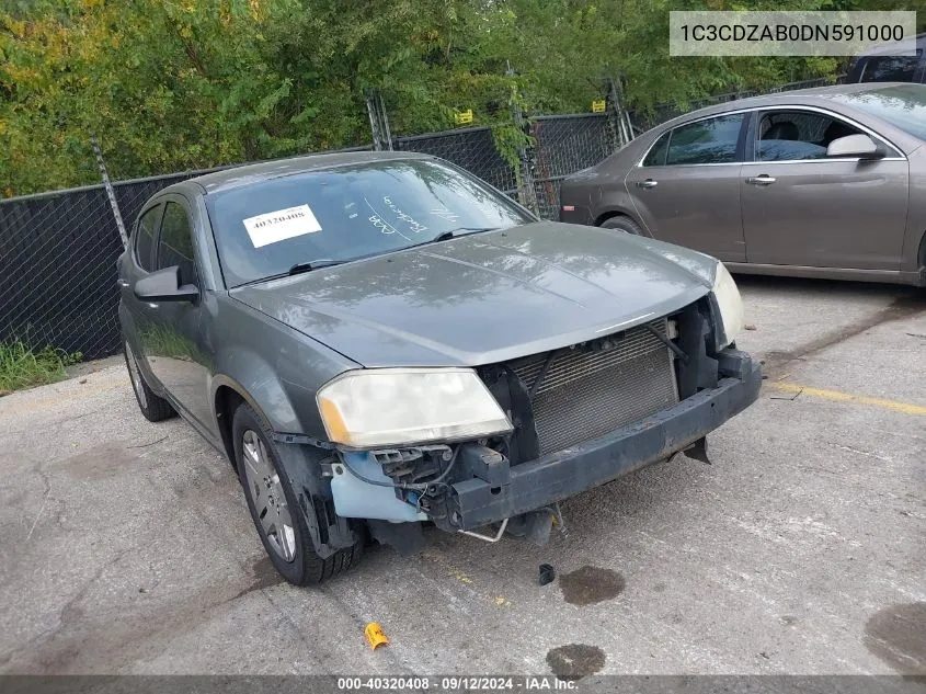 2013 Dodge Avenger Se VIN: 1C3CDZAB0DN591000 Lot: 40320408